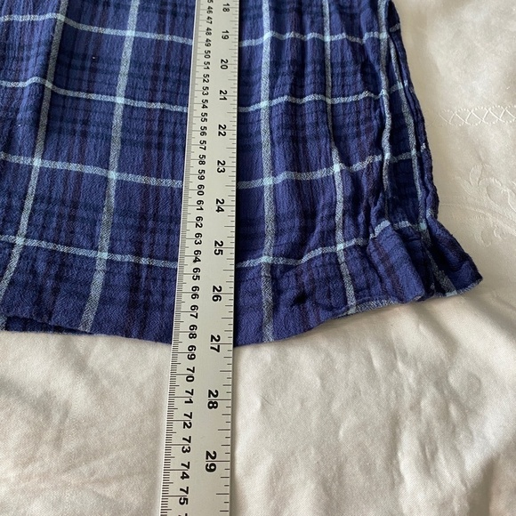 Nine West Jeans Womens Blue Plaid Long Sleeve V-Neck Pull Over Shirt Size Medium - Picture 13 of 15